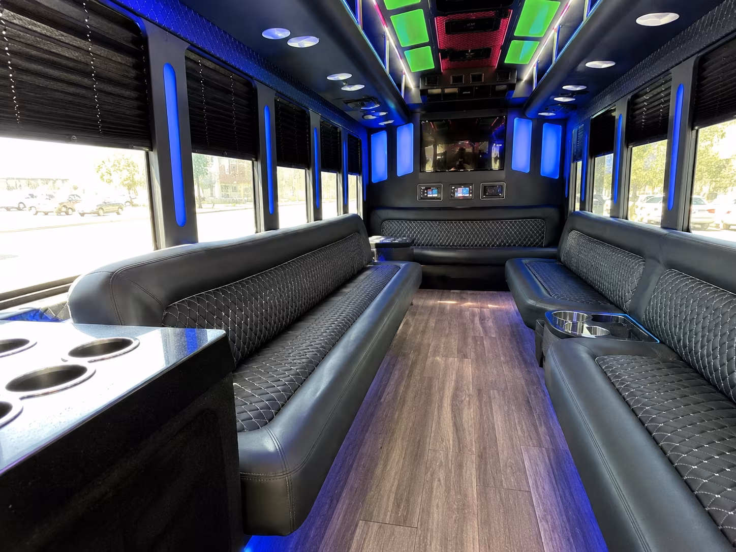 st clair shores 15 passenger party bus inside