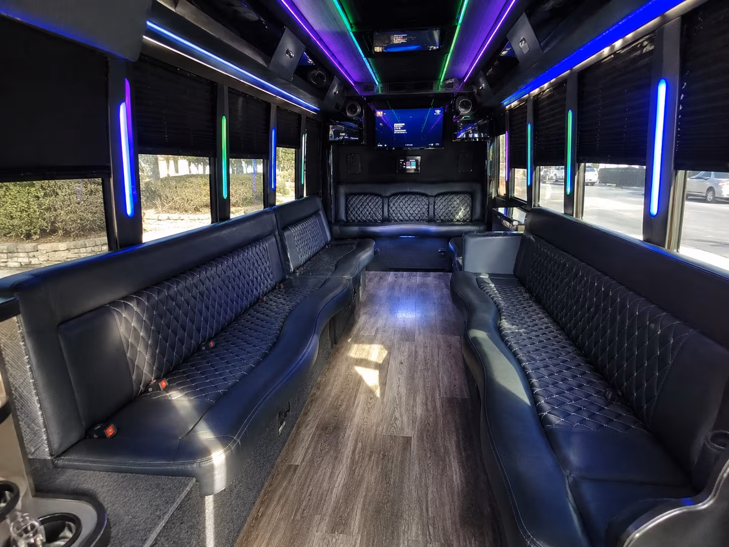 st clair shores 15 passenger party bus interior
