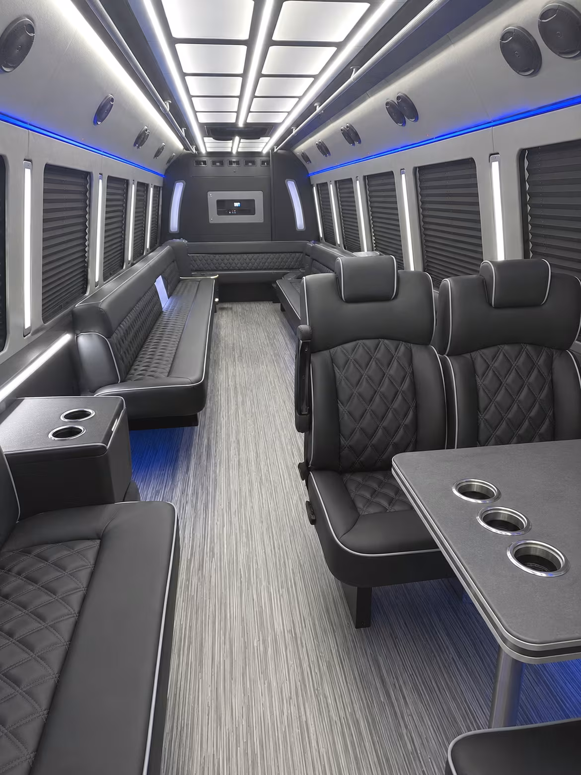 st clair shores 25 passenger party bus inside