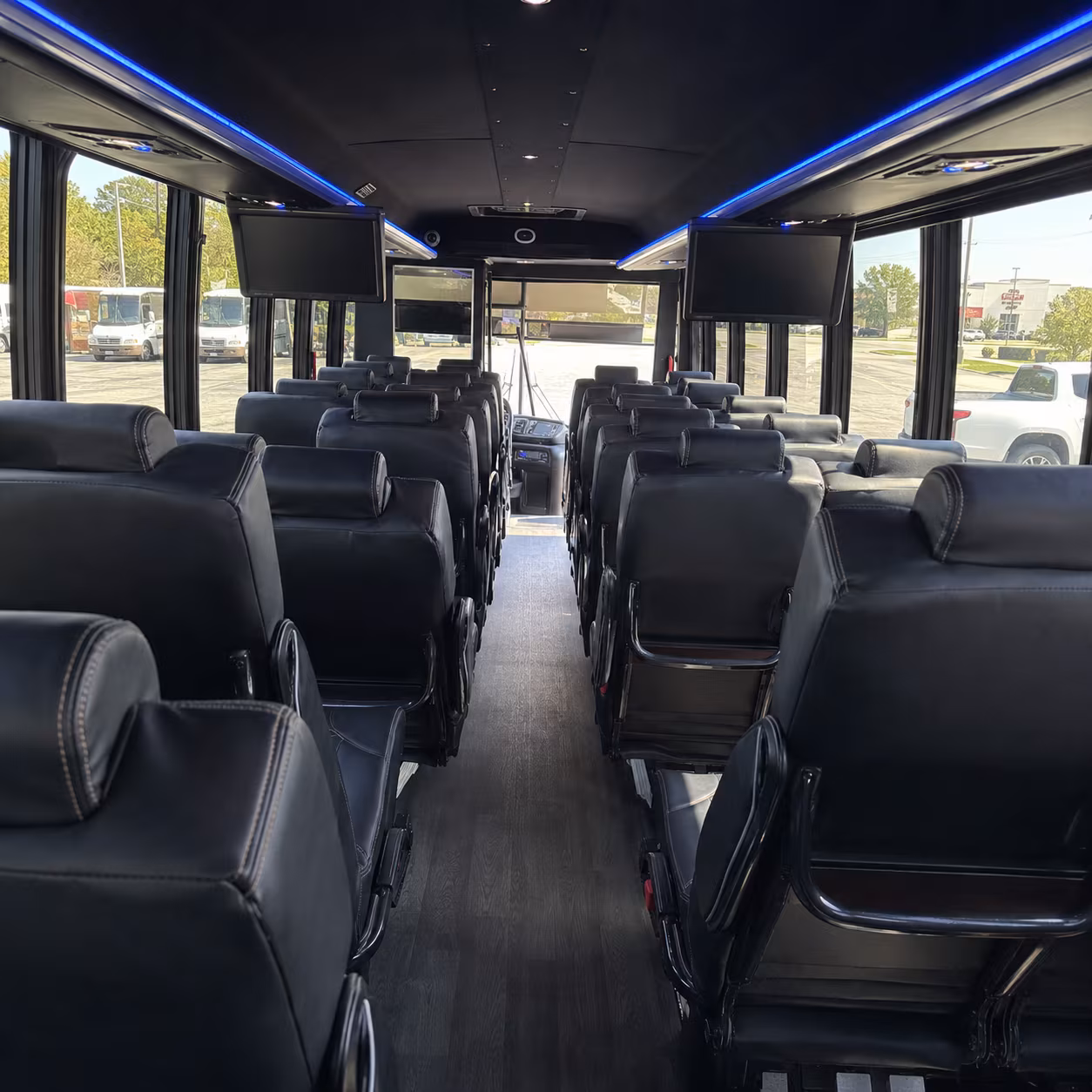 st clair shores 28 passenger minibus inside