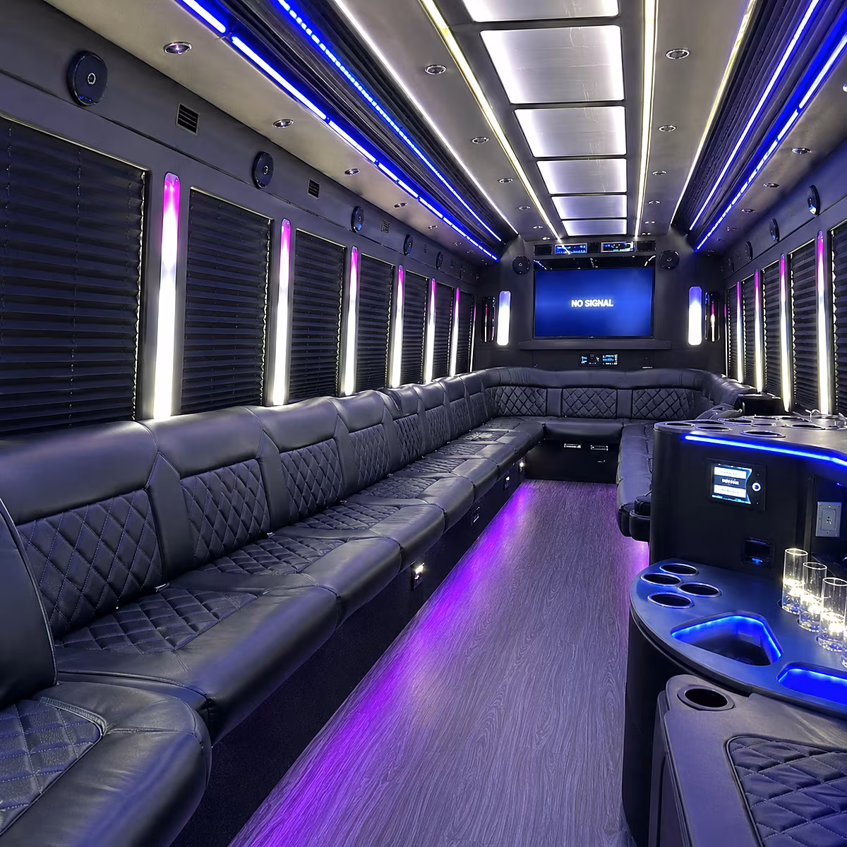 st clair shores 30 passenger party bus inside
