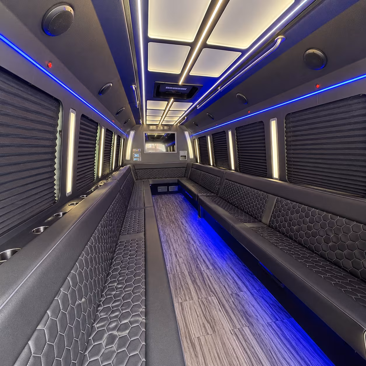 st clair shores 30 passenger party bus interior