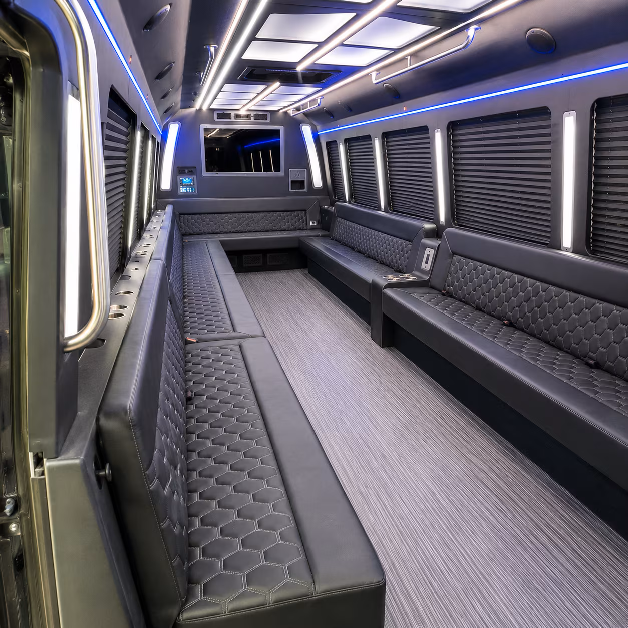 st clair shores 40 passenger party bus interior