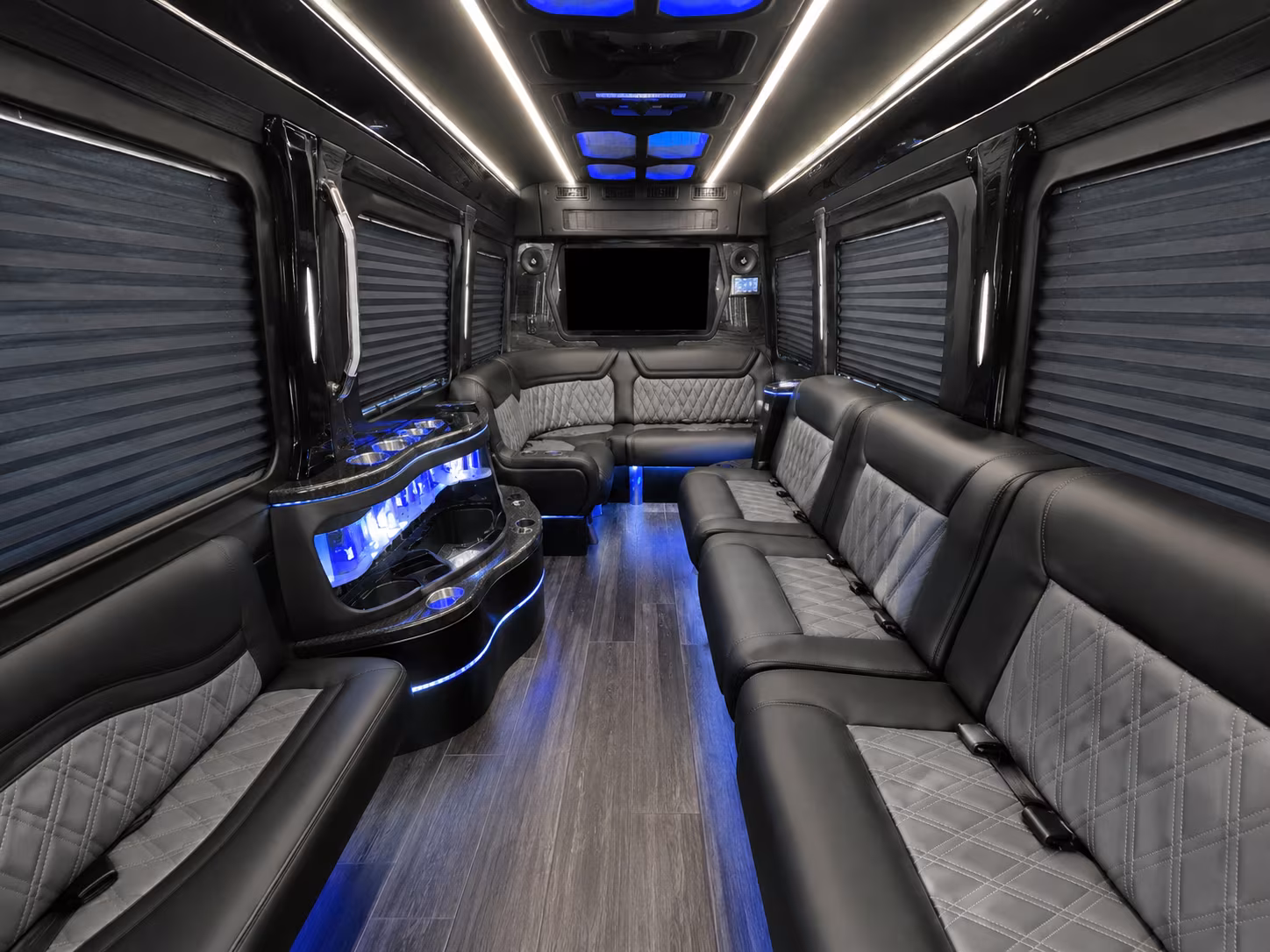 st clair shores 50 passenger party bus inside