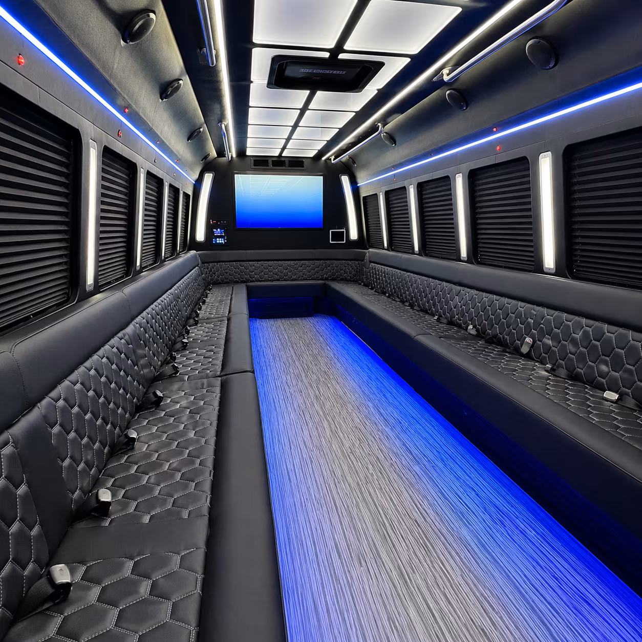 st clair shores party bus interior
